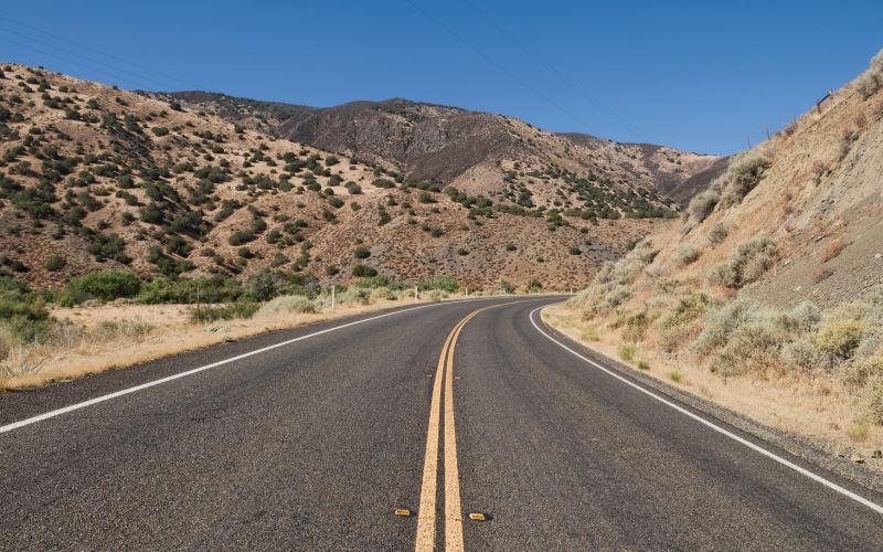Road through mountains